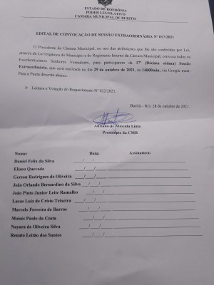 Sessão Extraordinária